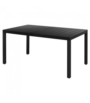 vidaXL Dining Set | Black | PVC Rattan, Powder-Coated Steel, Aluminium, WPC — Size: 150 cm table length