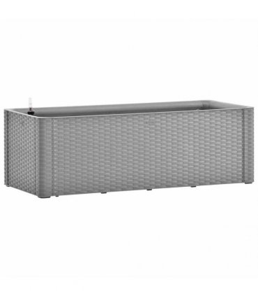 vidaXL Garden Raised Bed with Self Watering System Grey 100x43x33 cm — Size: 100 x 43 x 33 cm