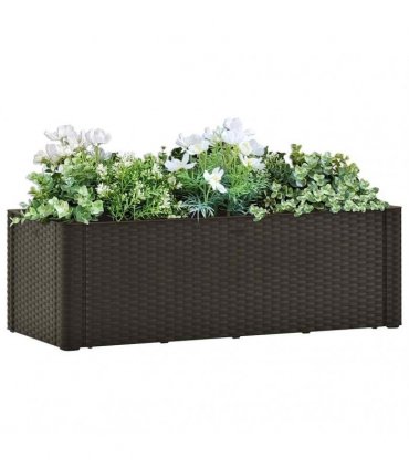 vidaXL Garden Raised Bed with Self Watering System Mocha 100x43x33 cm — Size: 100 x 43 x 33 cm