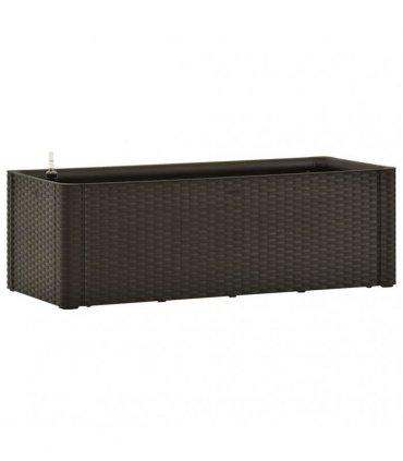 vidaXL Garden Raised Bed with Self Watering System Mocha 100x43x33 cm — Size: 100 x 43 x 33 cm