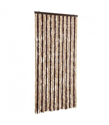 vidaXL Insect Curtain Beige and Light Brown 90x200 cm Chenille — Size: 90 x 200 cm