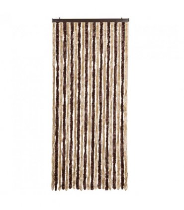 vidaXL Insect Curtain Beige and Light Brown 90x200 cm Chenille — Size: 90 x 200 cm
