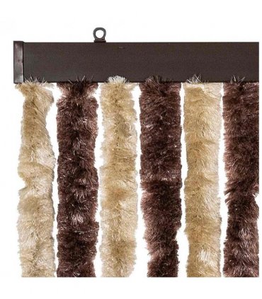 vidaXL Insect Curtain Beige and Light Brown 90x200 cm Chenille — Size: 90 x 200 cm