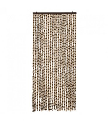 vidaXL Fly Curtain Beige and Brown 90x200 cm Chenille — Size: 90 x 200 cm