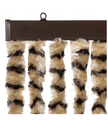 vidaXL Fly Curtain Beige and Brown 90x200 cm Chenille — Size: 90 x 200 cm