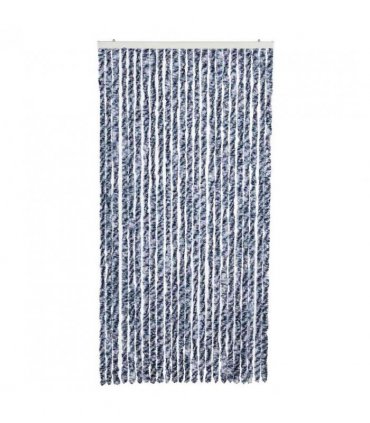 vidaXL Insect Curtain Blue, White and Silver 100x220 cm Chenille — Colour: blue and white, Size: 100 x 220 cm