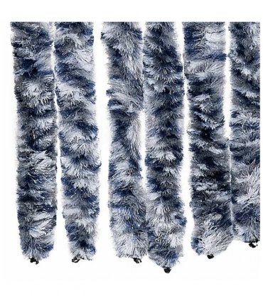 vidaXL Insect Curtain Blue, White and Silver 100x220 cm Chenille — Colour: blue and white, Size: 100 x 220 cm
