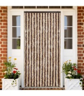 vidaXL Insect Curtain Beige and Light Brown 118x220 cm Chenille — Size: 118 x 220 cm