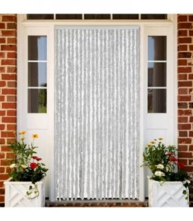 vidaXL Fly Curtain Grey 90x220 cm Chenille — Size: 90 x 220 cm