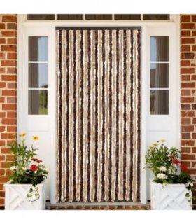 vidaXL Fly Curtain Beige and Light Brown 100x230 cm Chenille — Size: 100 x 230 cm