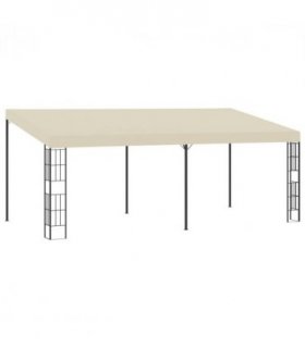 vidaXL Wall-mounted Gazebo 3x6 m Cream Fabric — Size: 3 x 6 m