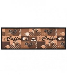 vidaXL Kitchen Carpet Washable Coffee brown 60x300 cm — Size: 60 x 300 cm