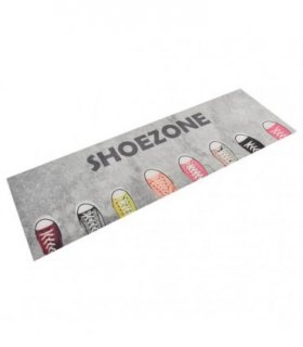 vidaXL Kitchen Rug Washable Shoezone 60x180 cm Velvet — Colour: grey, Size: 60 x 180 cm