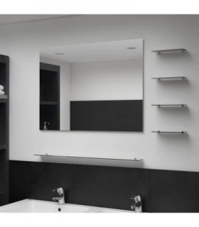 vidaXL Wall Mirror with 5 Shelves Silver 80x60 cm — Size: 80 x 60 cm (5 shelves)