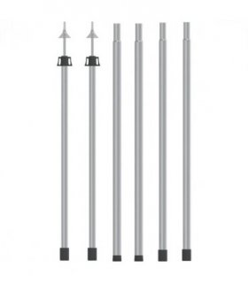 vidaXL Telescopic Tarp Poles with Length of 102-260 cm 2 pcs Aluminum