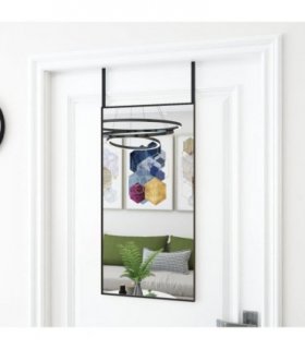 vidaXL Door Mirror Black 40x80 cm Glass and Aluminium — Size: 40 x 80 cm
