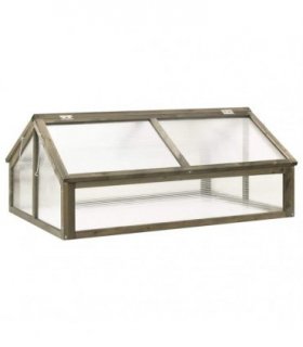 vidaXL Greenhouse | Grey | Solid fir wood and transparent panels | Medium