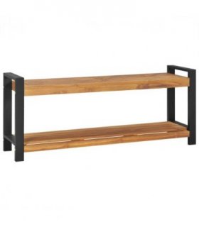 vidaXL Bench 120 cm Solid Teak Wood — Colour: black