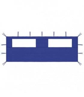 vidaXL Gazebo Sidewall with Windows 6x2 m Blue — Size: 6 x 2 m