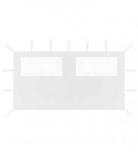 vidaXL Gazebo Sidewall with Windows 4x2 m White — Size: 4 x 2 m