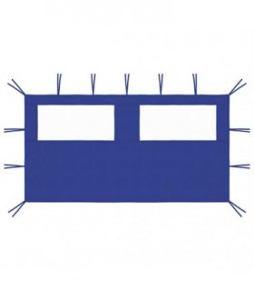 vidaXL Gazebo Sidewall with Windows 4x2 m Blue — Size: 4 x 2 m