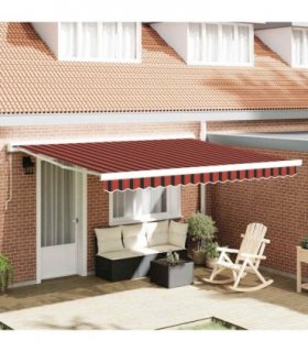 vidaXL Retractable Awning Yellow and Orange 400 x 350 cm