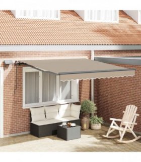 vidaXL Retractable Awning White 350 x 250 cm Fabric