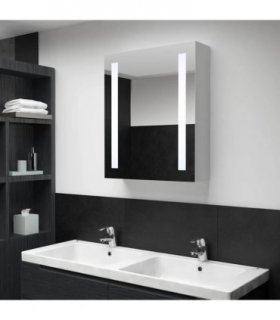 vidaXL LED Bathroom Mirror Cabinet 50x13x70 cm — Colour: white and silver, Size: 50 x 13 x 70 cm