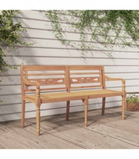 vidaXL Batavia Bench | Teak Brown | Solid Teak Wood | 150 cm
