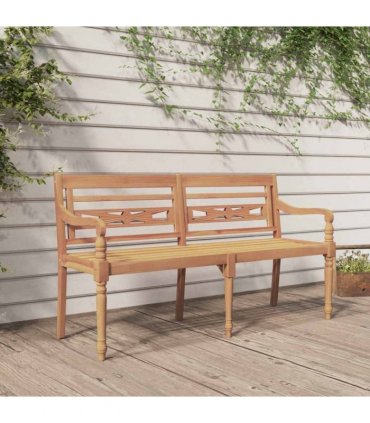 vidaXL Batavia Bench | Teak Brown | Solid Teak Wood | 150 cm