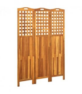 vidaXL 3-Panel Room Divider 121x2x170 cm Solid Acacia Wood — Size: 121 x 2 x 170 cm