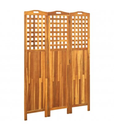 vidaXL 3-Panel Room Divider 121x2x170 cm Solid Acacia Wood — Size: 121 x 2 x 170 cm