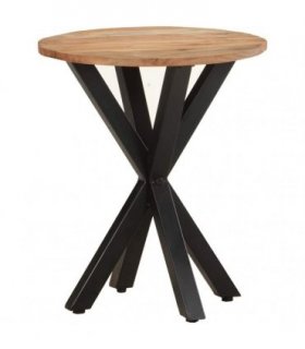vidaXL Side Table | Natural wood tones, Black legs — Size: 48x48x56 cm