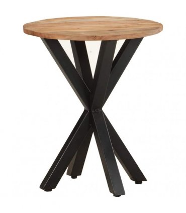 vidaXL Side Table | Natural wood tones, Black legs — Size: 48x48x56 cm