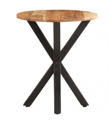 vidaXL Side Table | Natural wood tones, Black legs — Size: 48x48x56 cm
