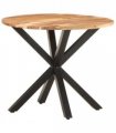 vidaXL Side Table | Natural wood and black | Solid acacia wood | Medium — Size: 68 x 68 x 56 cm