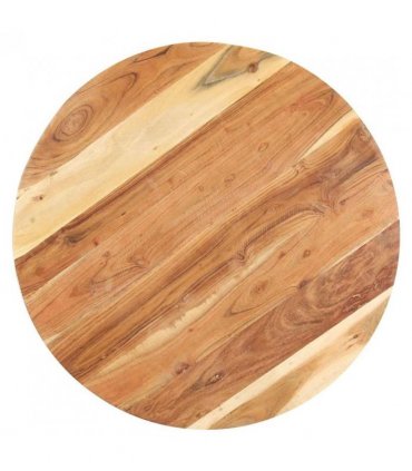vidaXL Side Table | Natural wood and black | Solid acacia wood | Medium — Size: 68 x 68 x 56 cm