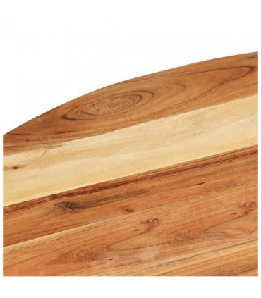 vidaXL Side Table | Natural wood and black | Solid acacia wood | Medium — Size: 68 x 68 x 56 cm