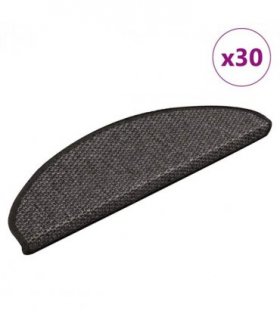 vidaXL Stair Mats Self-adhesive Sisal-Look 30 pcs 65x21x4 cm Anthracite — Size: 65 x 21 x 4 cm