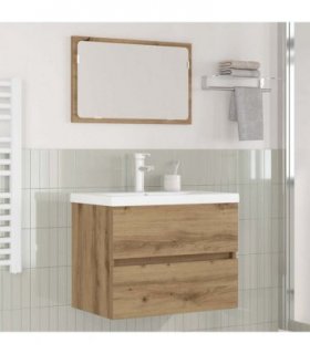 vidaXL Bathroom Furniture Set 3 pcs Artisan Oak Engineered Wood — Size: 60 x 38.5 x 45 cm