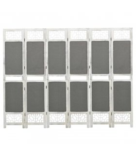 vidaXL 6-Panel Room Divider Grey 210x165 cm Fabric — Size: 210 x 165 cm