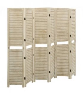 vidaXL 6-Panel Room Divider 210x165 cm Solid Wood Paulownia — Size: 210 x 165 cm