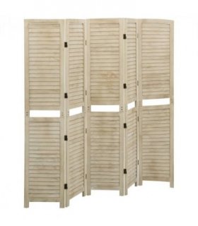 vidaXL 5-Panel Room Divider 175x165 cm Solid Wood Paulownia — Size: 175 x 165 cm