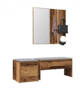 vidaXL Hallway Furniture Set Old Wood Engineered Wood