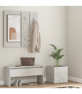 vidaXL Hallway Furniture Set Concrete Grey Engineered Wood — V0671945672