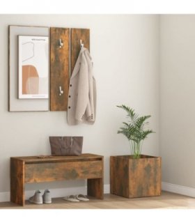 vidaXL Hallway Furniture Set Smoked Oak Engineered Wood — V0671945674
