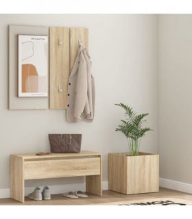 vidaXL Hallway Furniture Set Sonoma Oak Engineered Wood — V0671945676