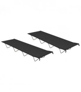 vidaXL Camping Bed | Set of 2 | Black | 600D Oxford Fabric, Steel