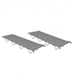 vidaXL Camping Bed | Set of 2 | Grey | 600D oxford fabric and steel