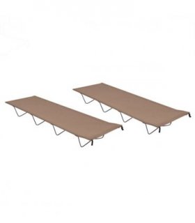 vidaXL Camping Bed | Set of 2 | Taupe | 600D Oxford Fabric, Steel | 180x60x19 cm
